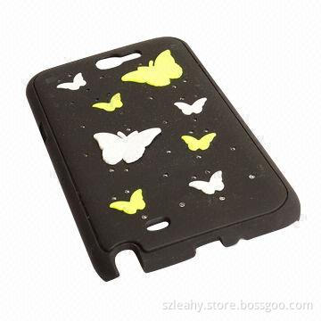 Special design butterfly cell phone cover with diamond for Samsung N7100